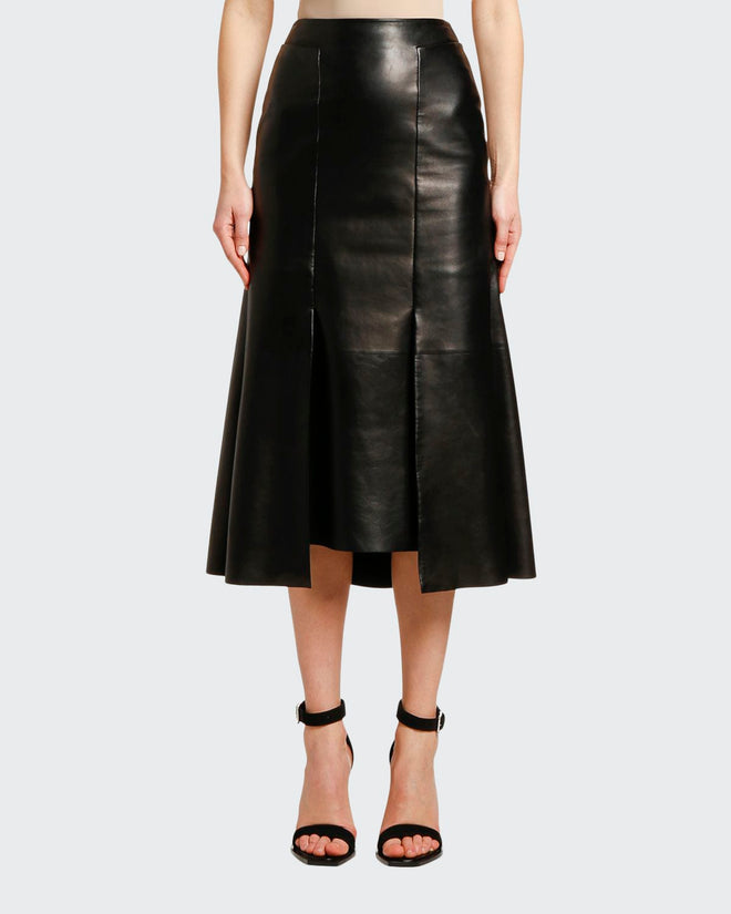 Alexander McQueen Lightweight Lambskin Leather Skirt