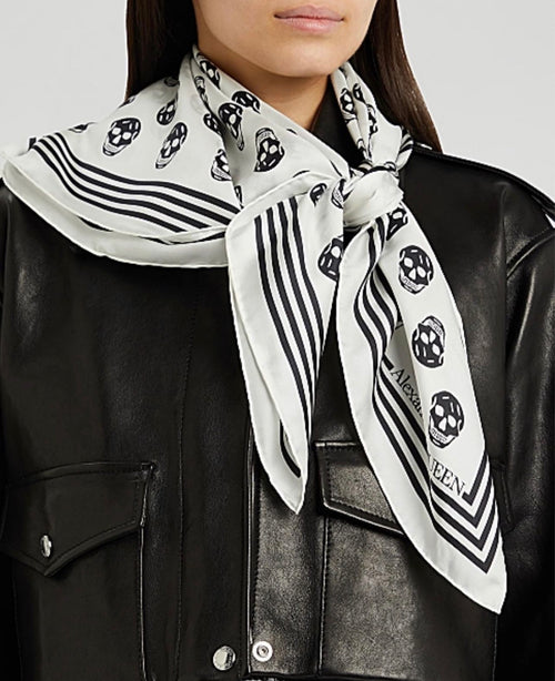 Alexander McQueen Biker Skull - Print Silk Scarf