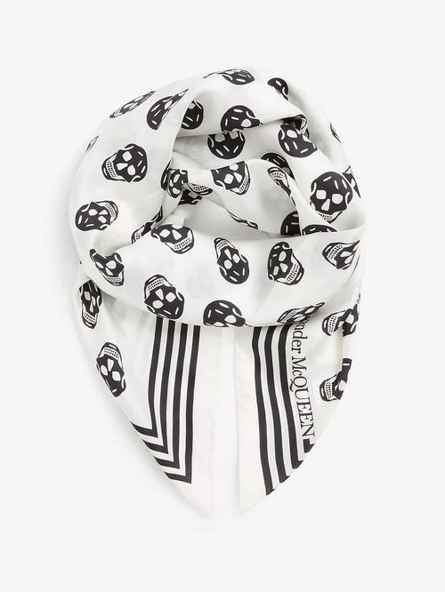 Alexander McQueen Biker Skull - Print Silk Scarf