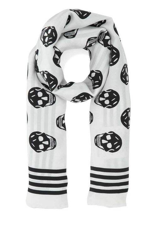 Alexander McQueen Biker Skull - Print Silk Scarf