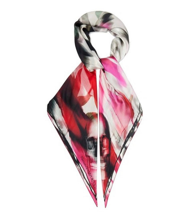 Alexander McQueen Warped Rose Scull Shawl