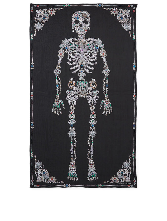 Alexander McQueen Silk Treasure Skeleton Scarf