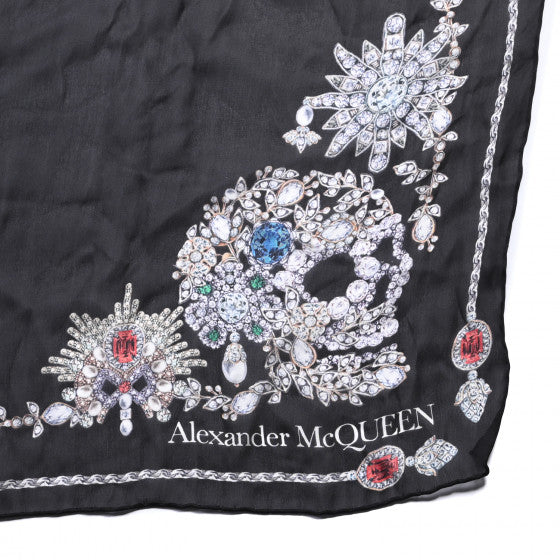 Alexander McQueen Silk Treasure Skeleton Scarf