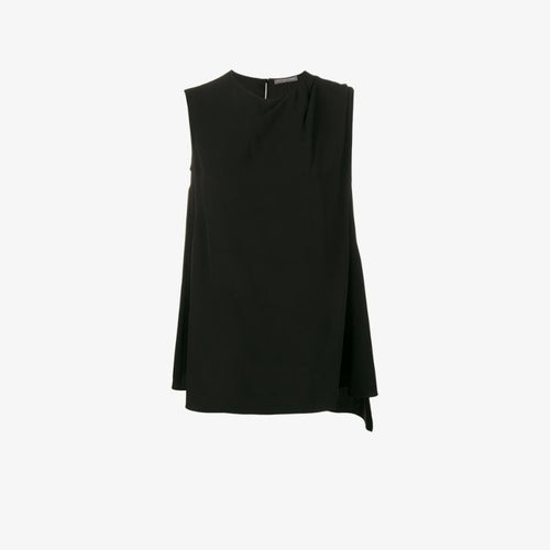 Alexander McQueen Sleeveless Draped Top Red