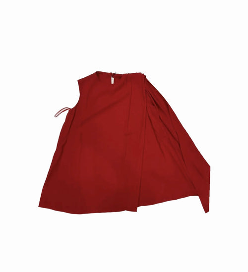 Alexander McQueen Sleeveless Draped Top Red