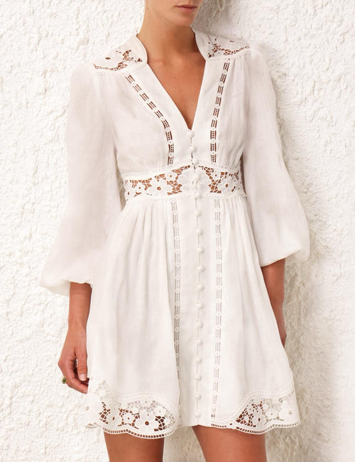 ZIMMERMANN - AUGUST PLUNGE MINI DRESS