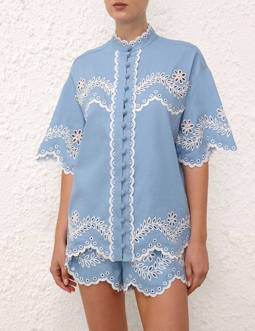 ZIMMERMANN - JUNIE EMBROIDERED SHIRT