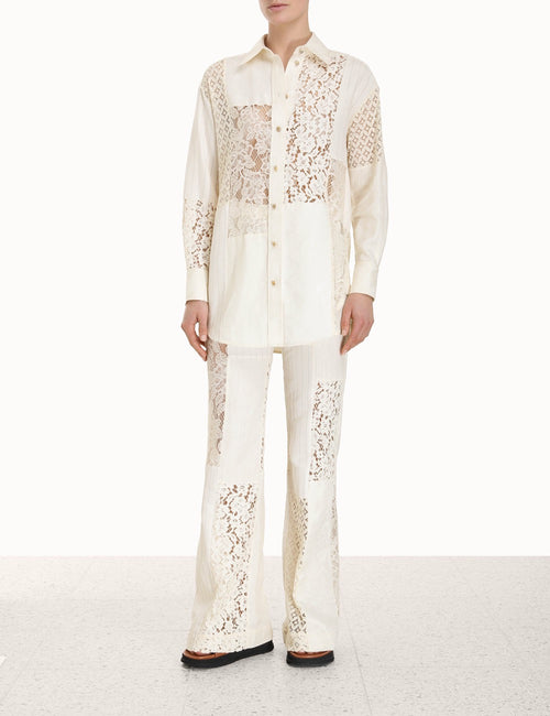 ZIMMERMANN - LUMINOSITY PATCH LACE SHIRT