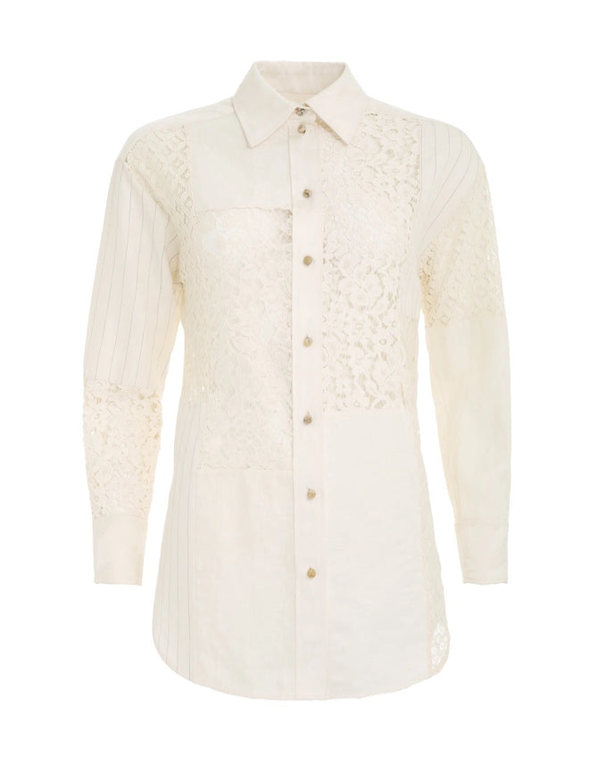 ZIMMERMANN - LUMINOSITY PATCH LACE SHIRT