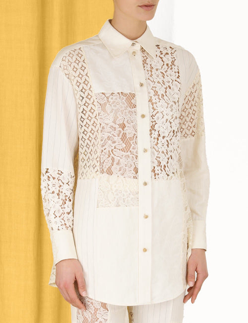 ZIMMERMANN - LUMINOSITY PATCH LACE SHIRT