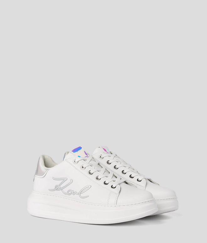 KARL LAGERFELD - KAPRI SIGNIA LEATHER SNEAKERS