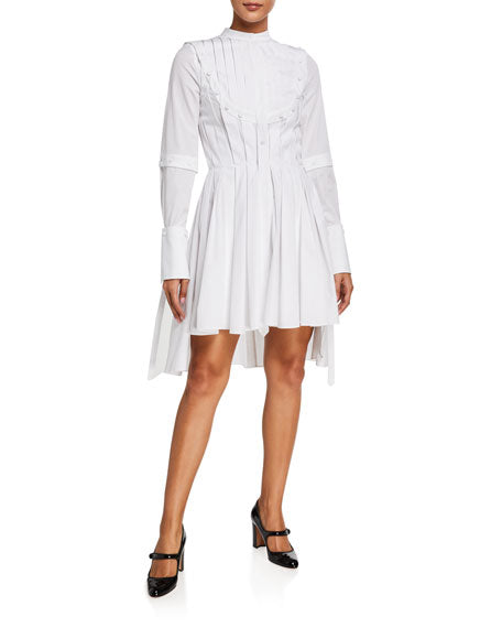 Alexander McQueen Pleated Removable Sleeves Dress