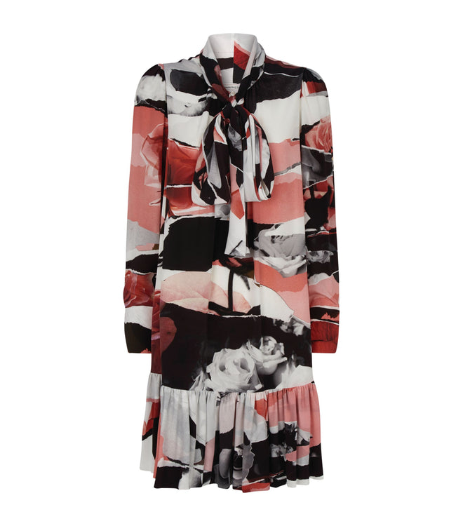 Alexander McQueen Printed Silk Crepe Mini Dress