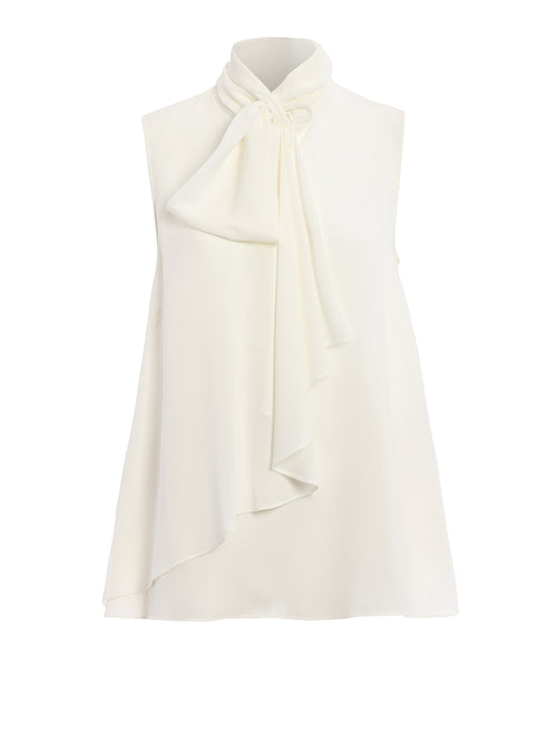 Alexander McQueen Ruched Silk Georgette Soft Top