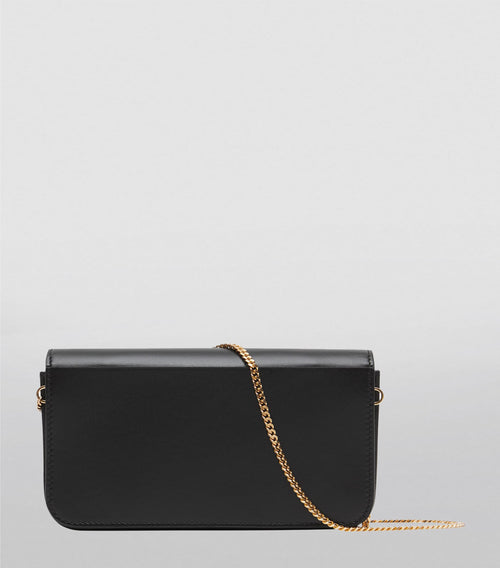 BURBERRY Leather Logo Clutch Bag