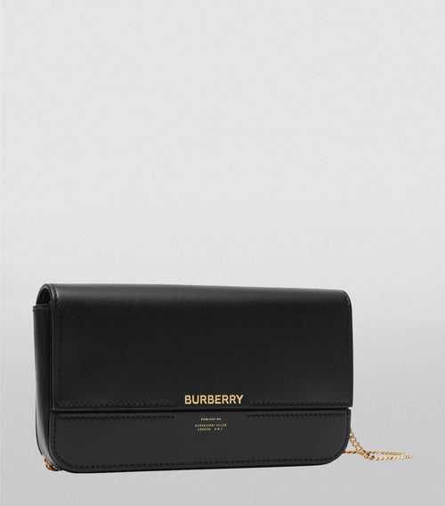 BURBERRY Leather Logo Clutch Bag