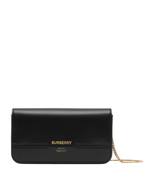 BURBERRY Leather Logo Clutch Bag