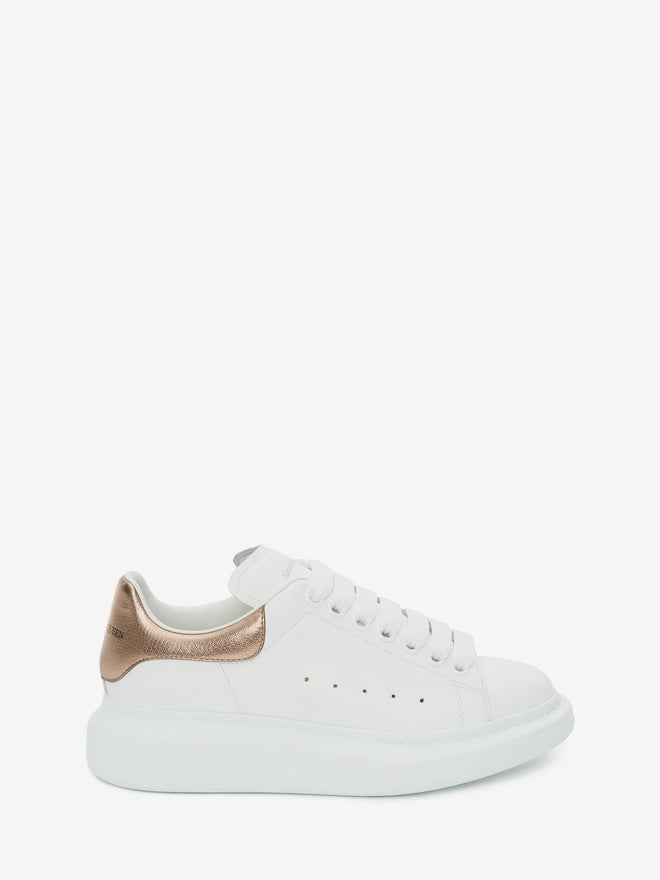 Alexander McQueen Oversized Sneaker in White/Rose Gold