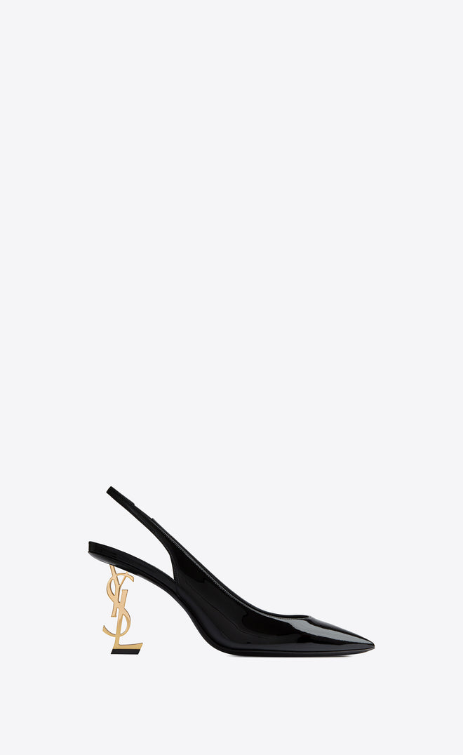 SAINT LAURENT OPYUM SLINGBACK PUMPS IN PATENT LEATHER