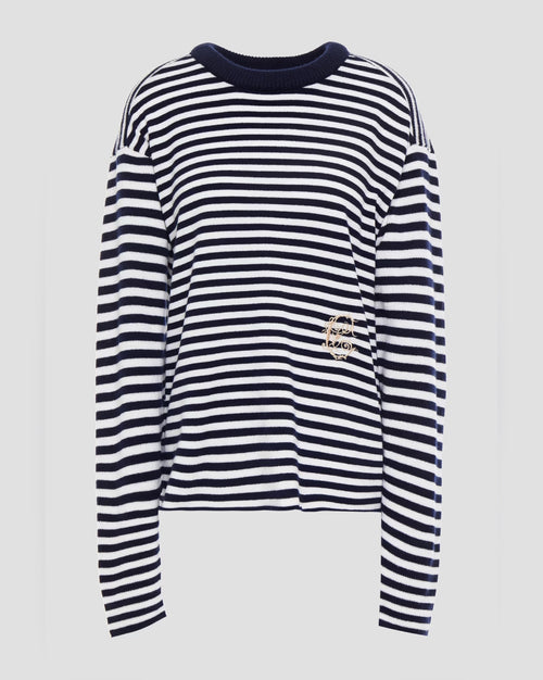 CHLOÉ Embroidered Striped Cashmere Sweater